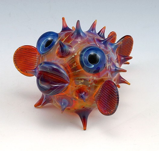 escultura vidrio soplado scott bisson pez globo
