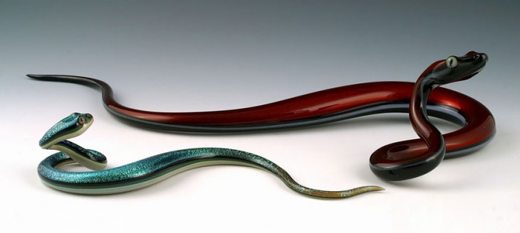 escultura vidrio soplado scott bisson serpiente